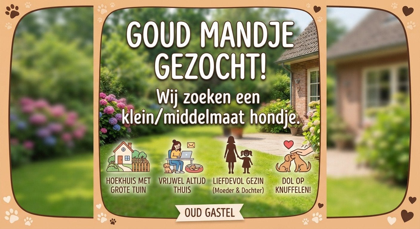Gezocht Lieve hond, 1 tot 2 jaar, Geslacht onbekend, Eén hond, Nederland