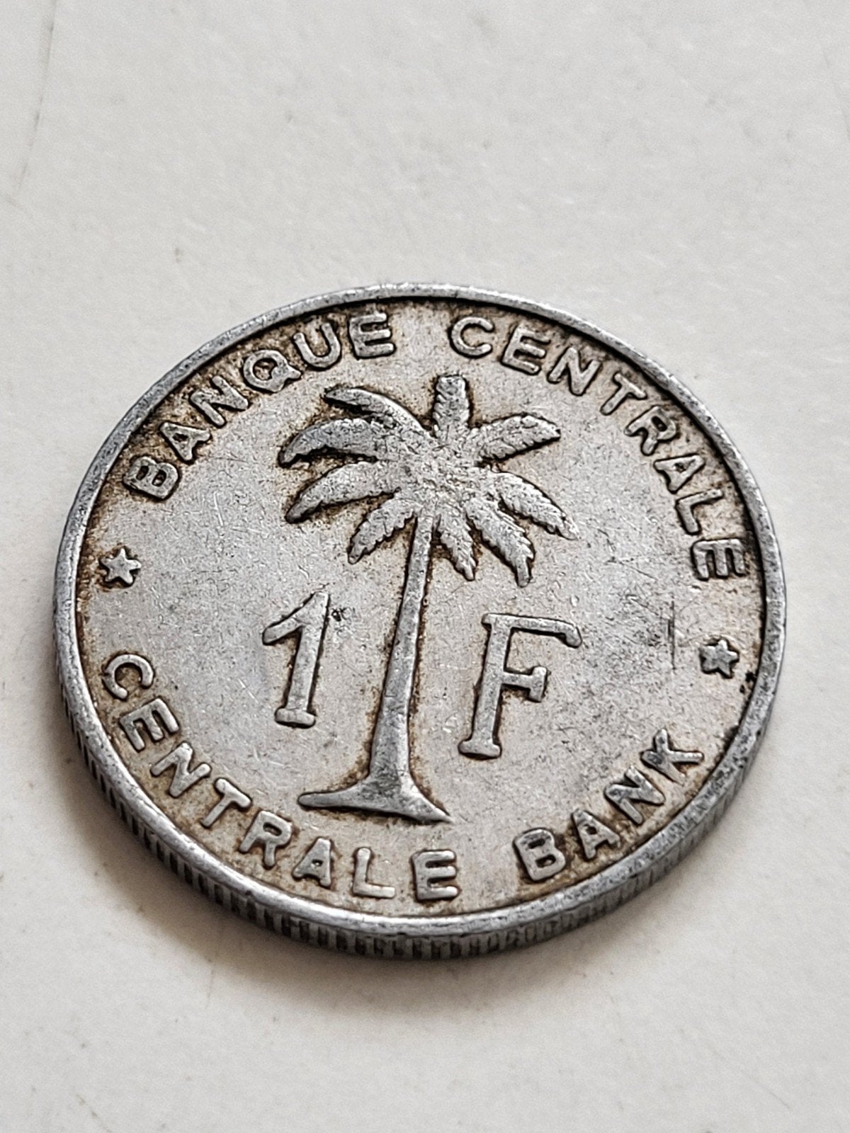 1 Frank Belgisch Congo Ruanda-Urundi 1957, Ophalen of Verzenden, Losse munt