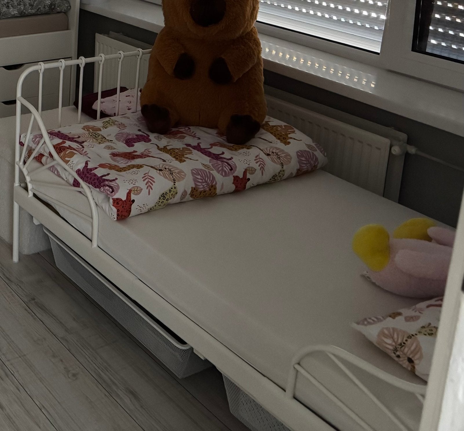 Ikea bed, Ophalen, 90 cm, Eenpersoons, Wit