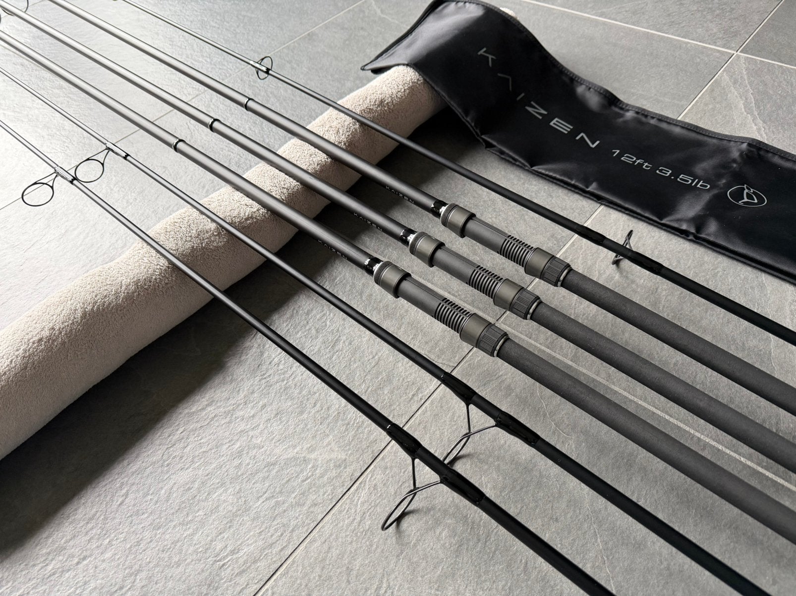 3 x Korda Kaizen Platinum 12ft 3,5lbs NIEUWSTAAT, Watersport en Boten, Ophalen, Zo goed als nieuw, Complete set