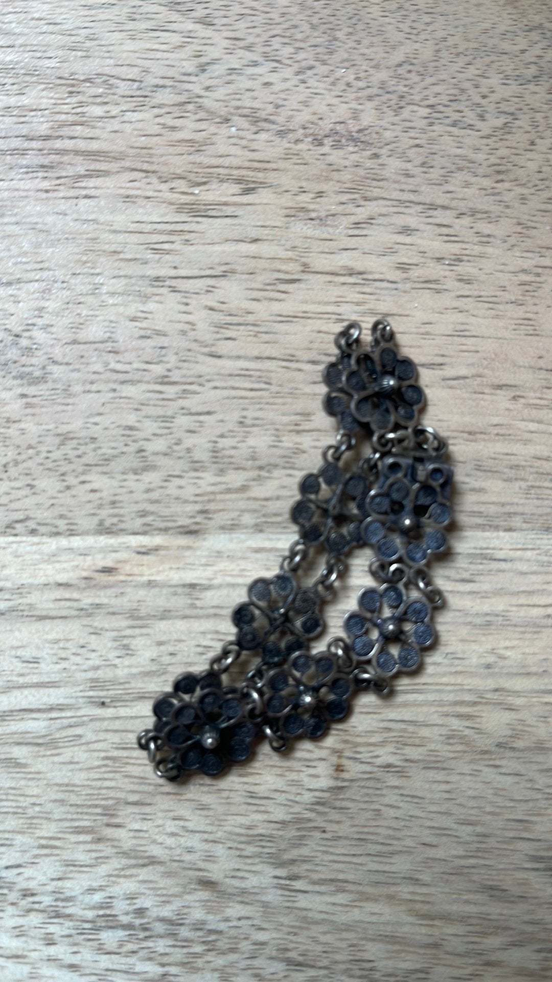 Vintage echt  Zilver Armband met Bloemmotief, Ophalen of Verzenden, Gebruikt, Zilver, Overige materialen