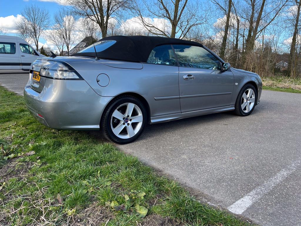 Saab 9-3 1.8 T 110KW Cabrio AUT 2008 Grijs, Auto's, 1998 cc, Zwart, 4 cilinders, Cabriolet