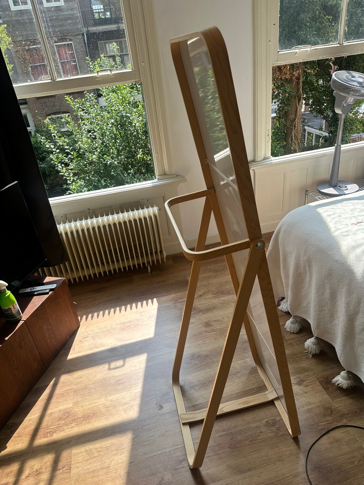 Staande spiegel IKORNNES IKEA, essen hout, 52x167 cm, Ophalen, Minder dan 50 cm, Zo goed als nieuw, 150 tot 200 cm