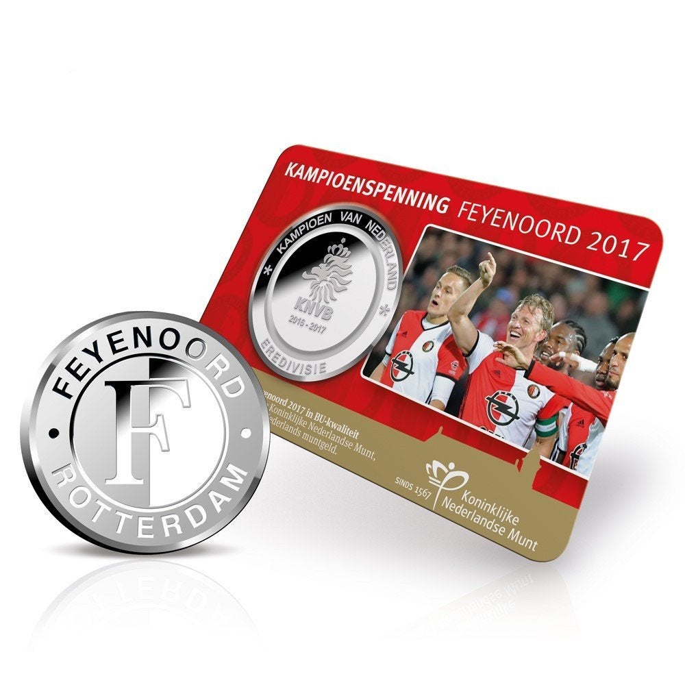 Kampioenspenning Feyenoord 2017 Coincard, Postzegels en Munten, Penningen en Medailles, Ophalen of Verzenden