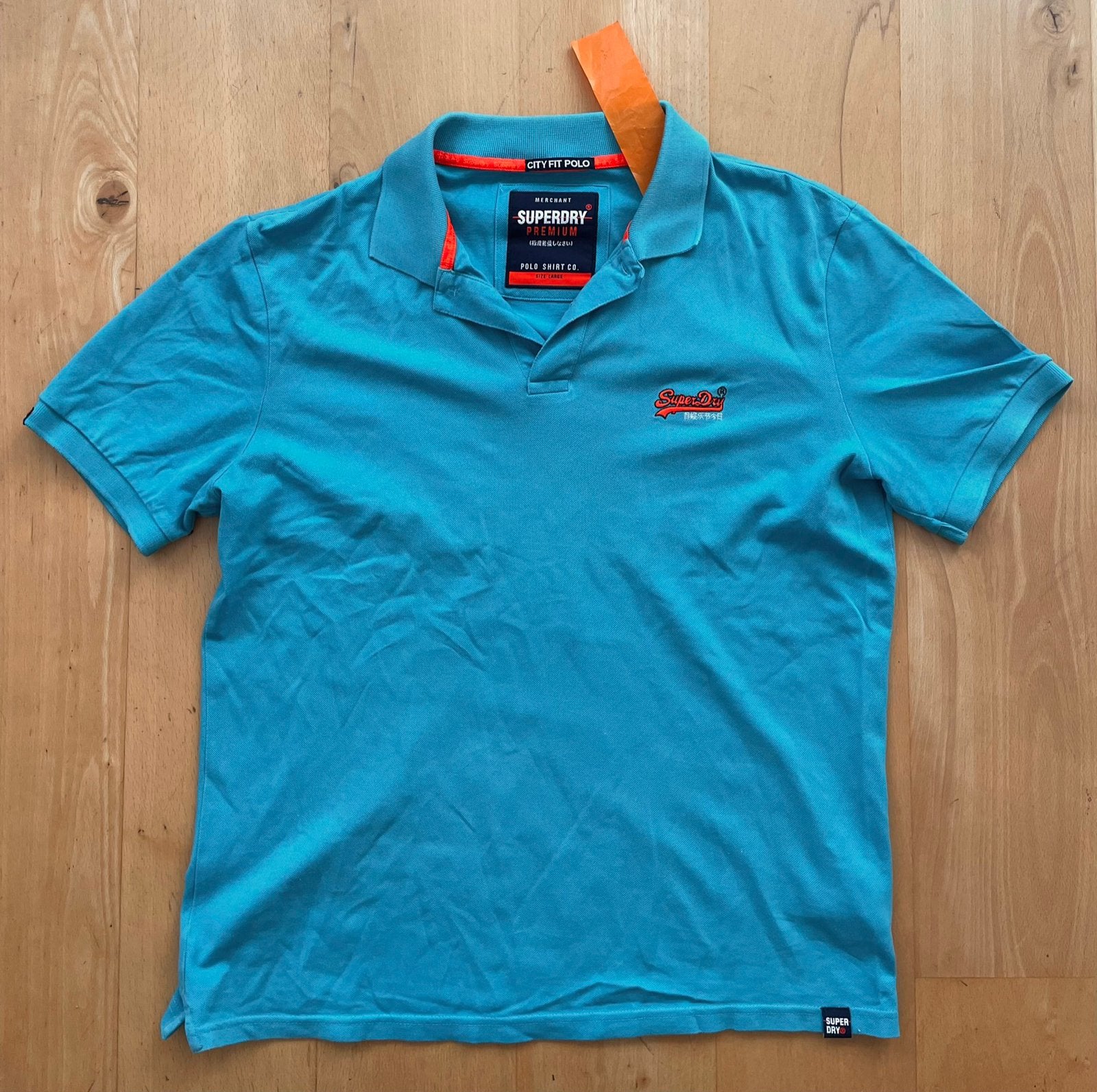 Superdry City fit polo t shirt licht blauw L, Ophalen of Verzenden, Maat 52/54 (L), Blauw