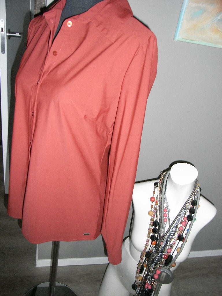 DAYZ brique/terra travelstof blouse mt M 38/40,  nieuwstaat!, Maat 38/40 (M), Overige kleuren, Ophalen of Verzenden, Zo goed als nieuw