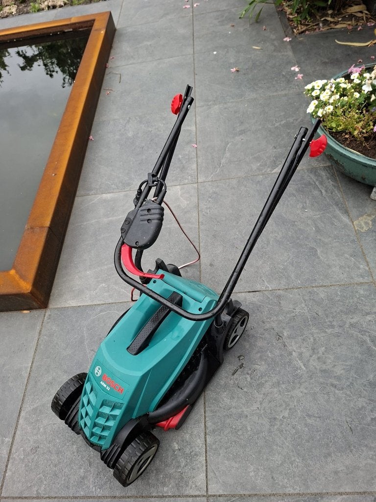 Elektrische maaimachine, Tuin en Terras, Grasmaaiers, Ophalen, Gebruikt, Elektrische grasmaaier, Opvangbak
