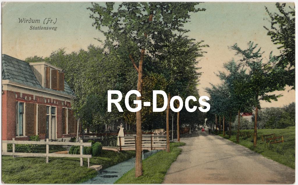 Ansichtkaart - Briefkaart Wirdum - Stationsweg 1911, Ophalen of Verzenden, Voor 1920, Gelopen, Friesland