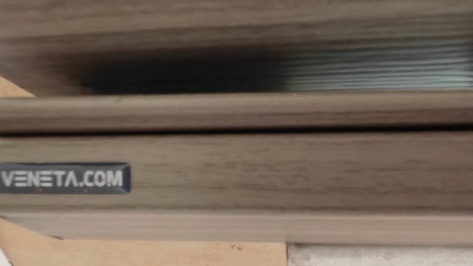 Drie houten jaloezieën in kleur rustiek grijs (nieuw in doos, Ophalen, Jaloezie, Hout, Nieuw