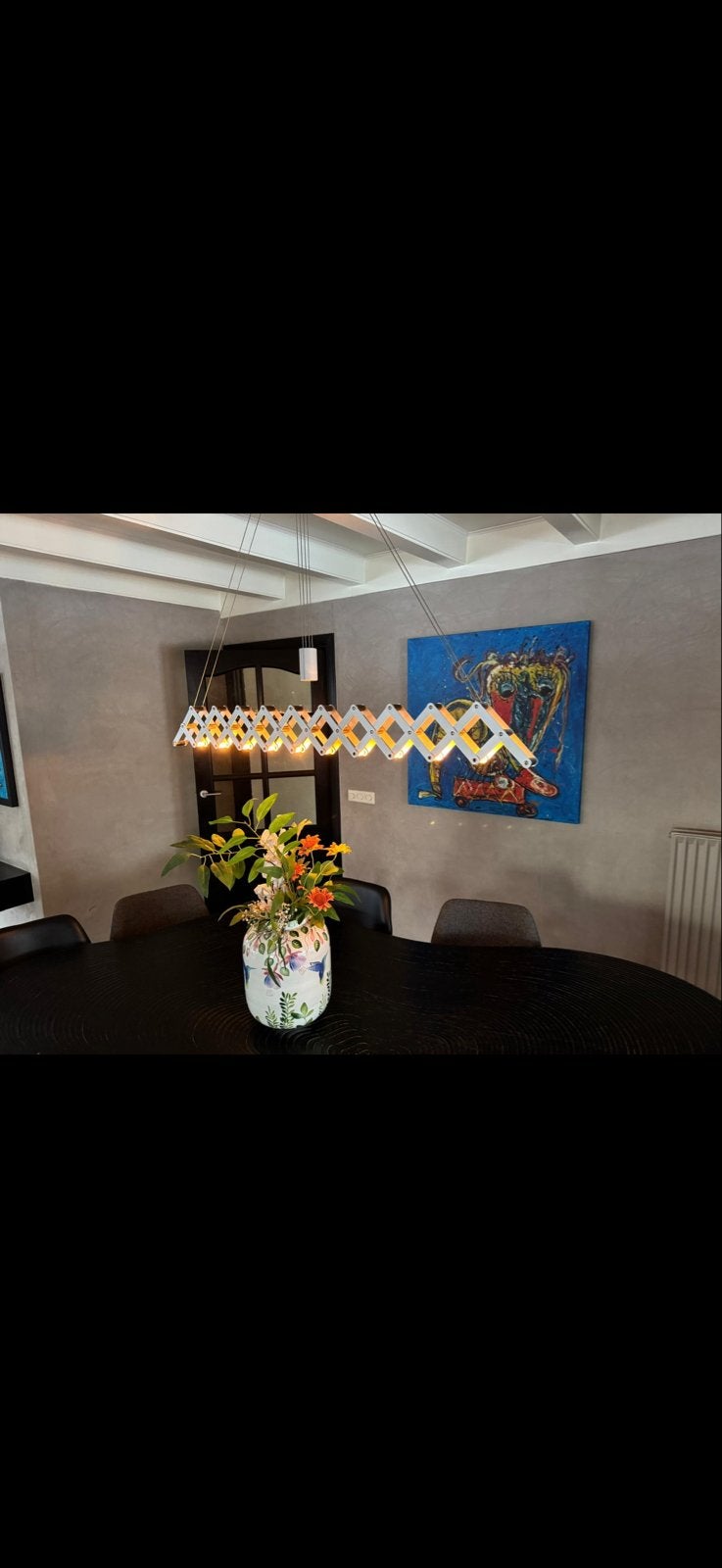 Design harmonica hanglamp - Modern en verstelbaar, Ophalen, Zo goed als nieuw, Metaal, Overige fittingen