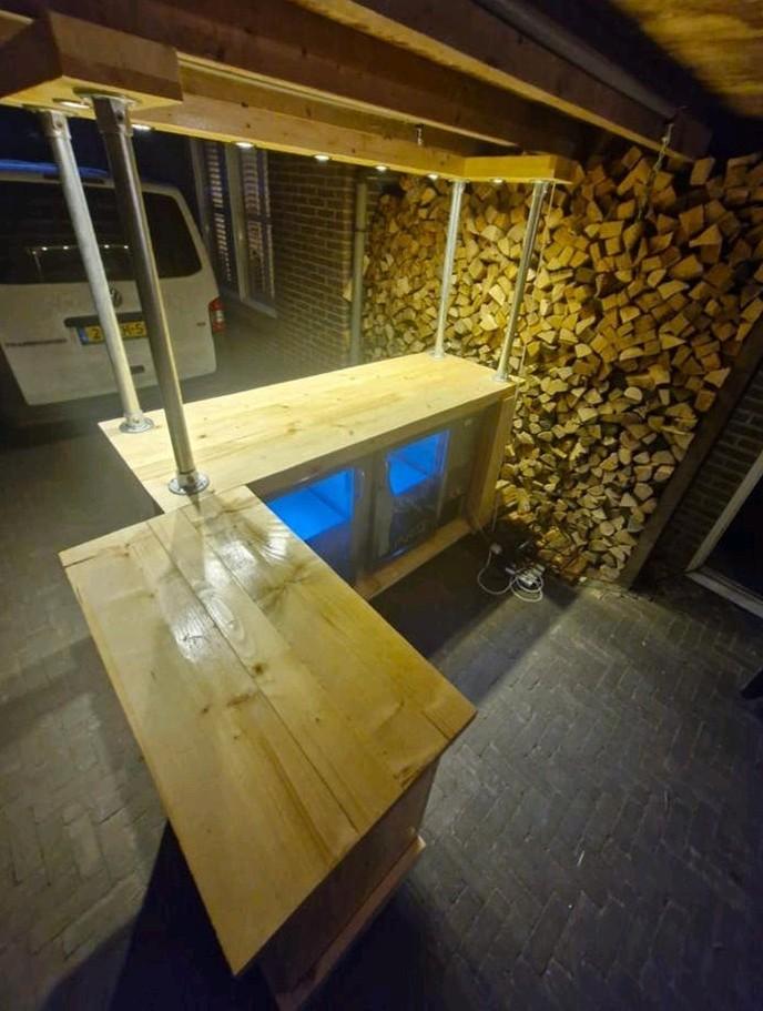 bar koeling mobiel bar koelkast hout maatwerk horeca, Ophalen