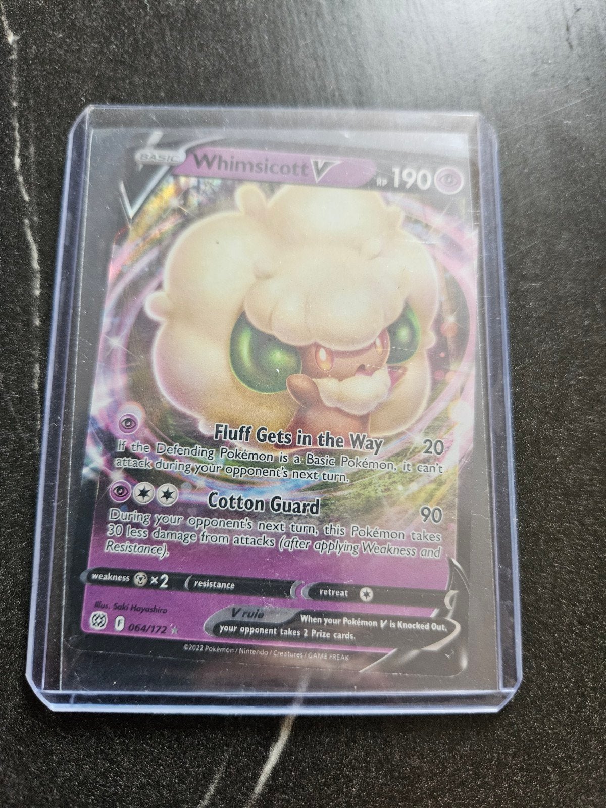 Whimsicott V Pokémon kaart (064/172) - Zo goed als nieuw, Ophalen of Verzenden, Zo goed als nieuw, Losse kaart, Foil