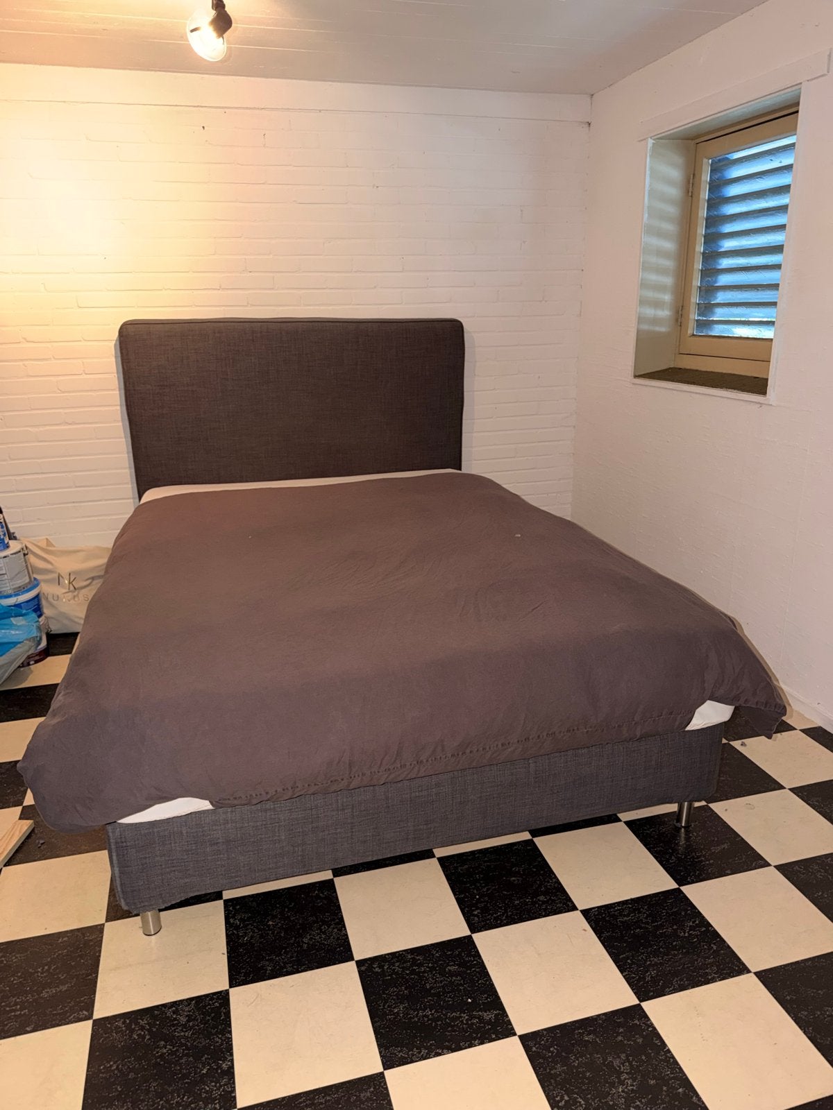 Tweepersoonsbed 140x200 cm met hoofdbord, Ophalen, Overige materialen, Gebruikt, Tweepersoons