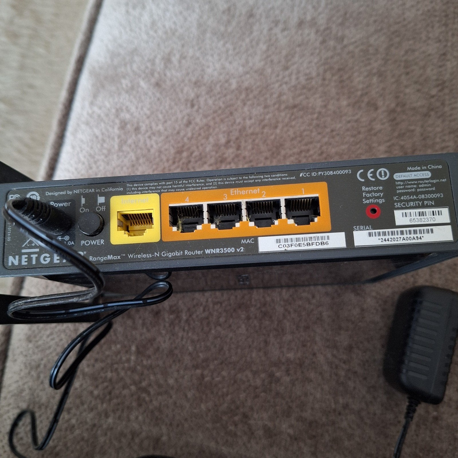 Netgear RangeMax Wireless-N Gigabit Router WNR3500 v2, Ophalen, Gebruikt, Router, Netgear