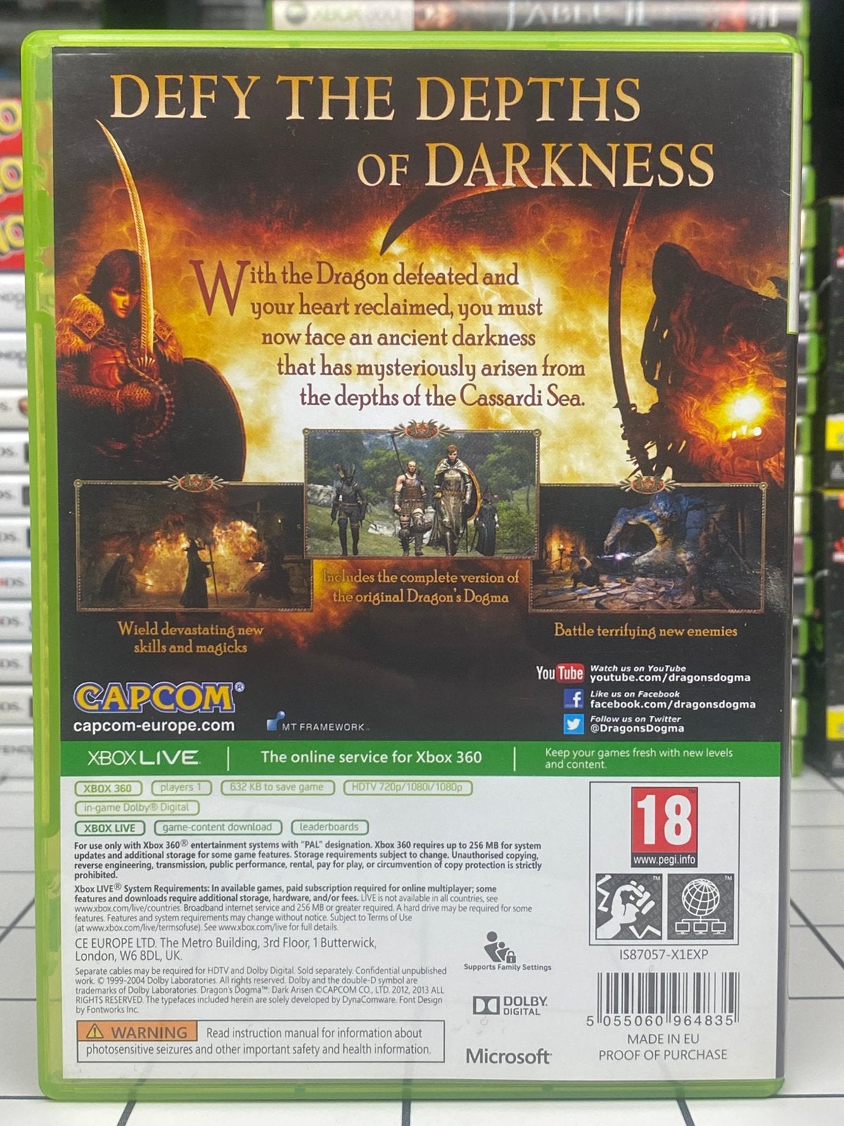 Dragon’s Dogma Dark Arisen - Xbox 360 RPG Game - Capcom, Vanaf 18 jaar, 1 speler, Info@capcom.com, Ophalen of Verzenden
