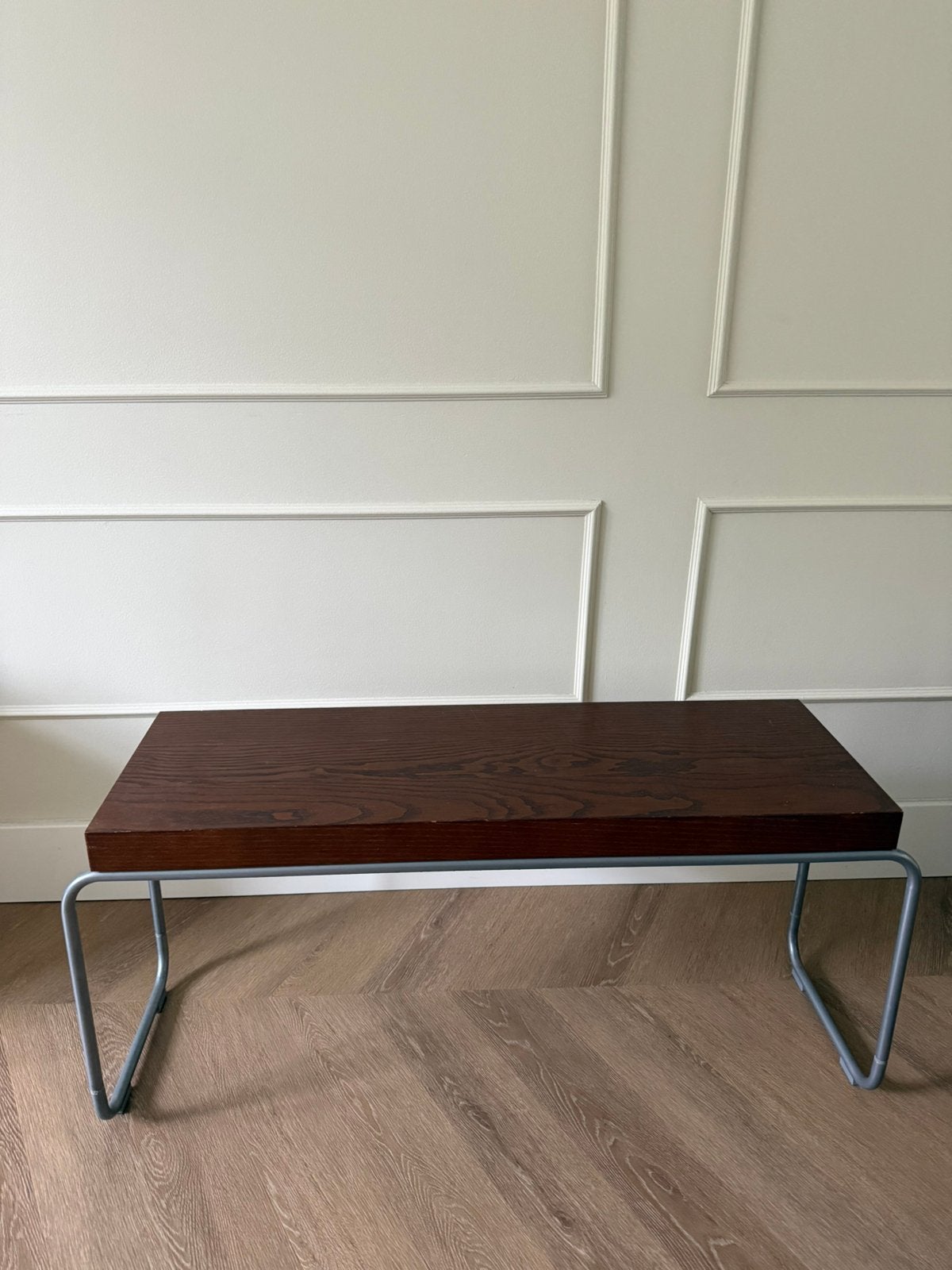 Vintage SVANSBO bijzettafel donkerbruin, Ophalen, Rechthoekig, 75 cm of meer, 45 tot 60 cm
