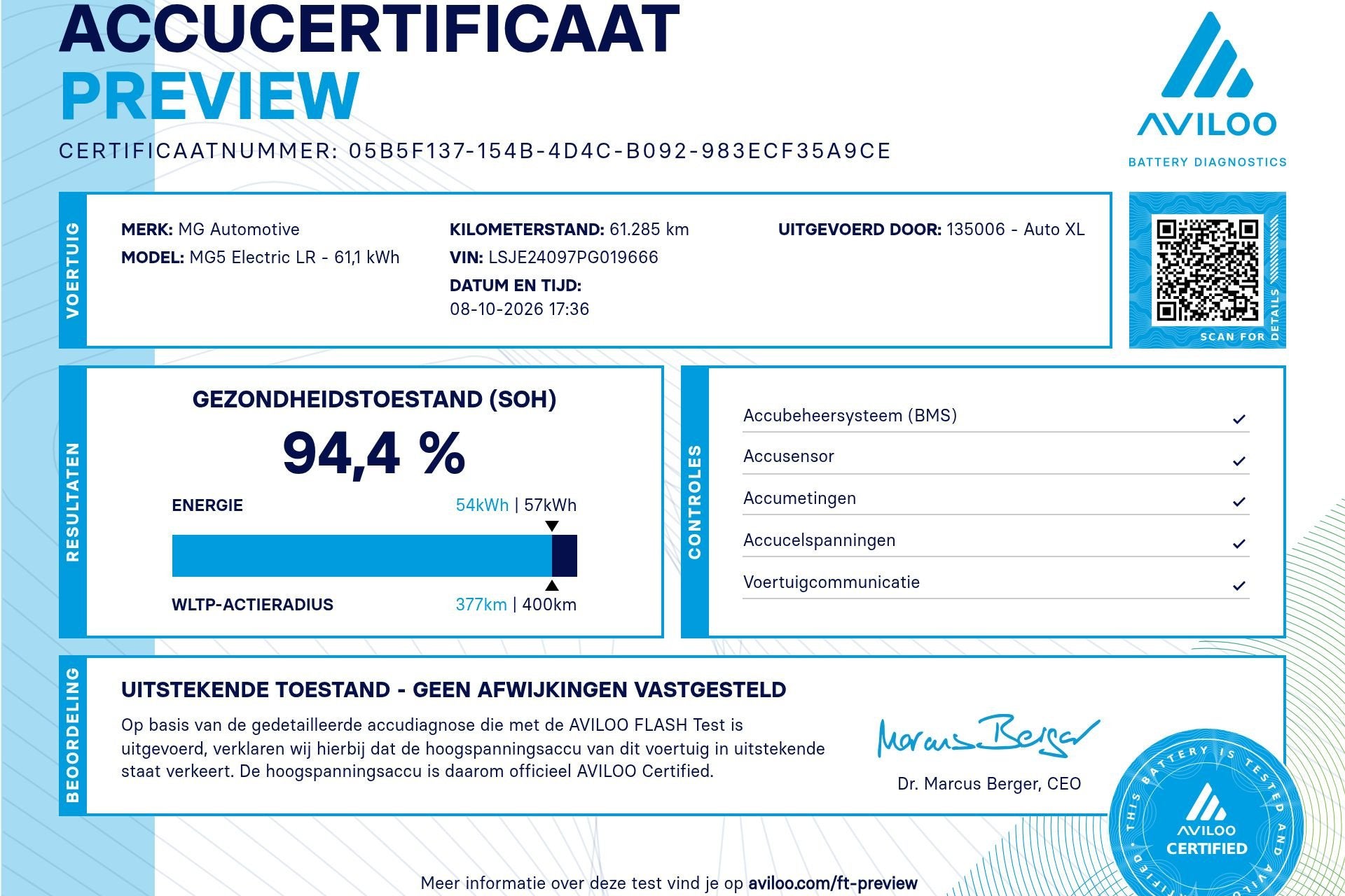 MG Mg5 electric Long Range Luxury 61 kWh (95% SOH) 360*Camer, Auto's, Dealer onderhouden, Gebruikt, 156 pk, 61 kWh