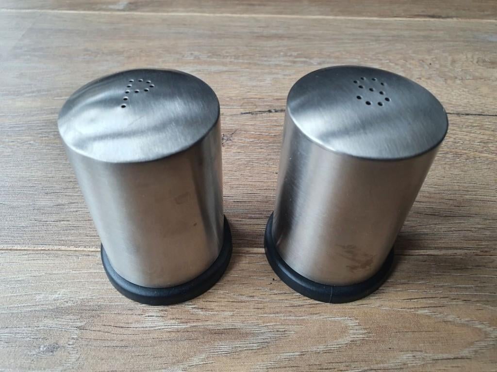 Peper- en zoutvaatjes van RVS, Overige typen, Ophalen of Verzenden, Metaal, Overige merken