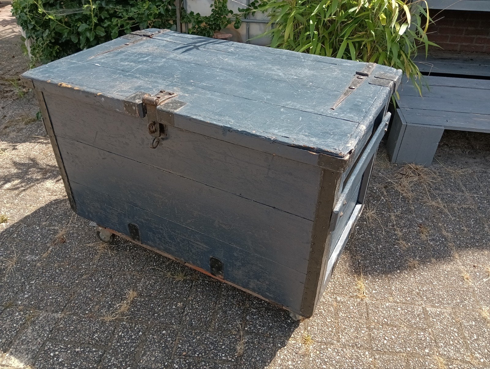 Antieke houten kist / dekenkist., Antiek en Kunst, Ophalen