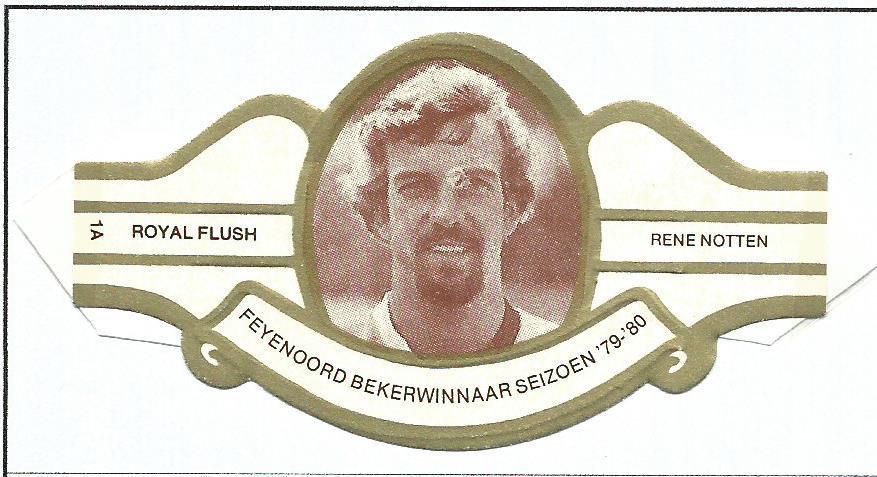 1979-1980 sigarenband Royal Flush wit Feyenoord, Verzamelen, Verzenden, Zo goed als nieuw, Feyenoord, Overige typen