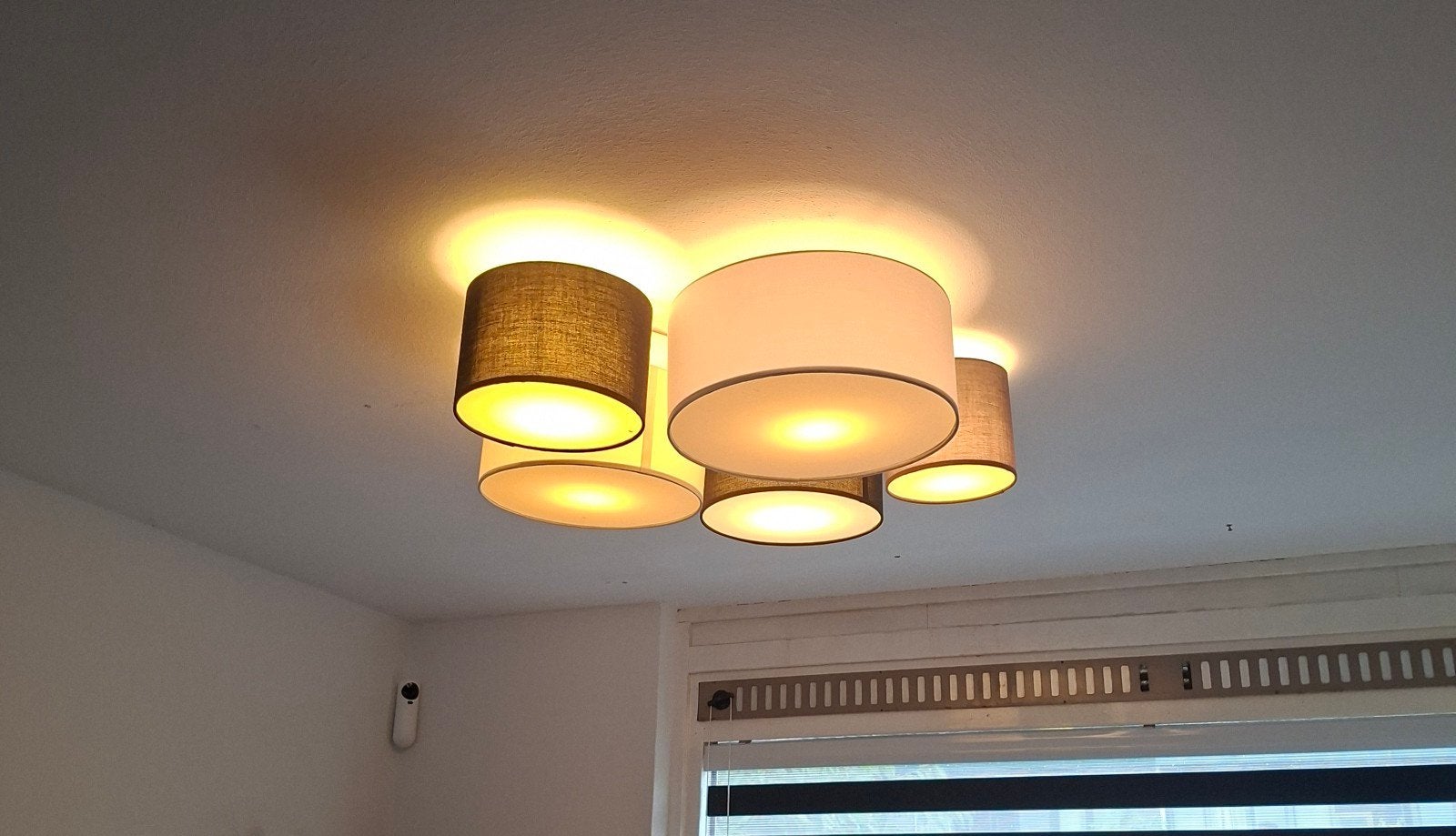 Moderne plafondlamp met 5 lampenkappen van Home24, Ophalen, Gebruikt, Modern, Meerkleurig