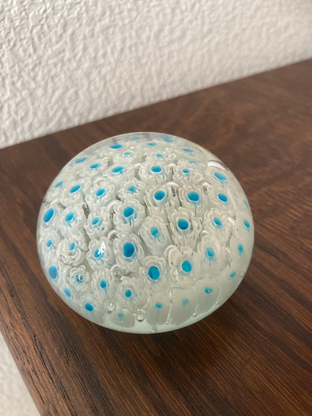 Glazen presse-papier Millefiori techniek, handwerk 7x5 cm, Ophalen of Verzenden