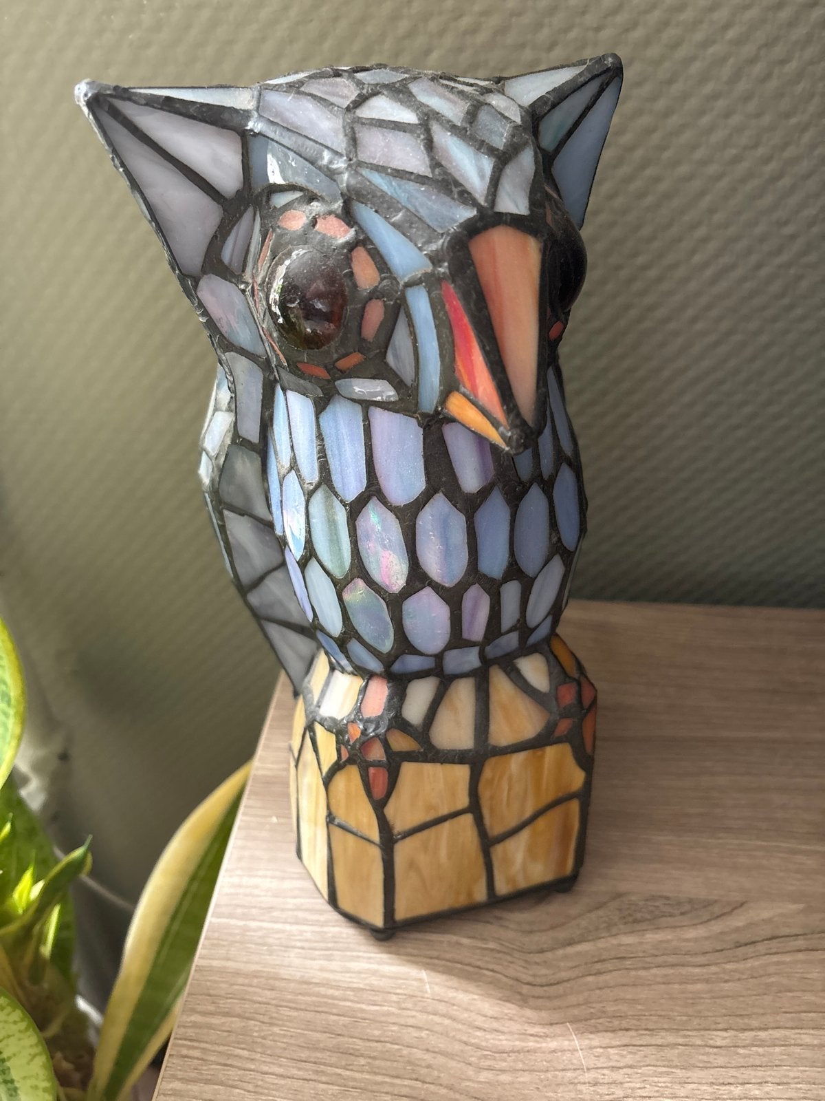 Tiffany lamp UIl, Huis en Inrichting, Lampen | Tafellampen, Ophalen of Verzenden, Zo goed als nieuw, Glas
