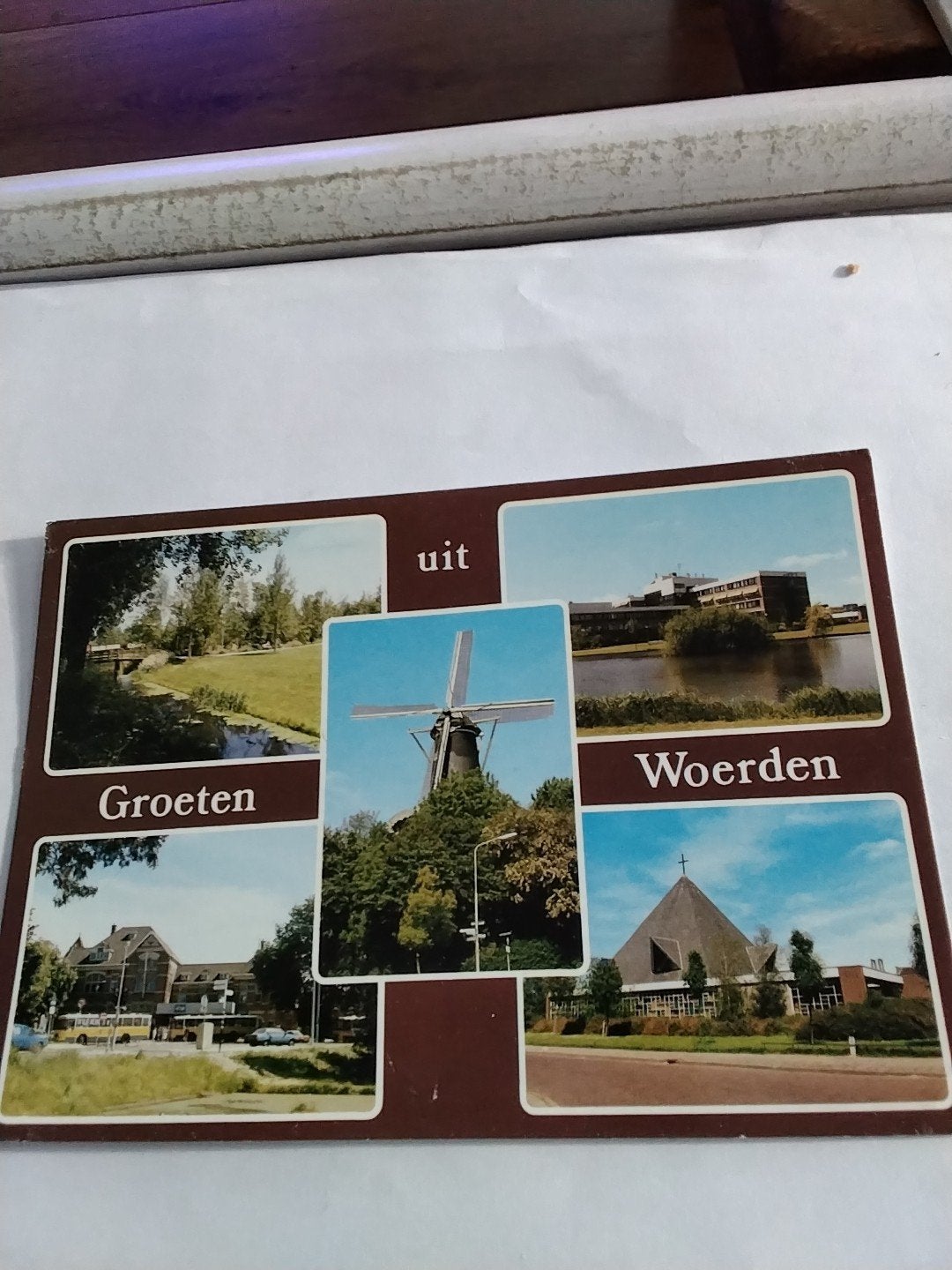 Ansichtkaart Groeten uit Woerden - 1986, Verzamelen, Ophalen of Verzenden