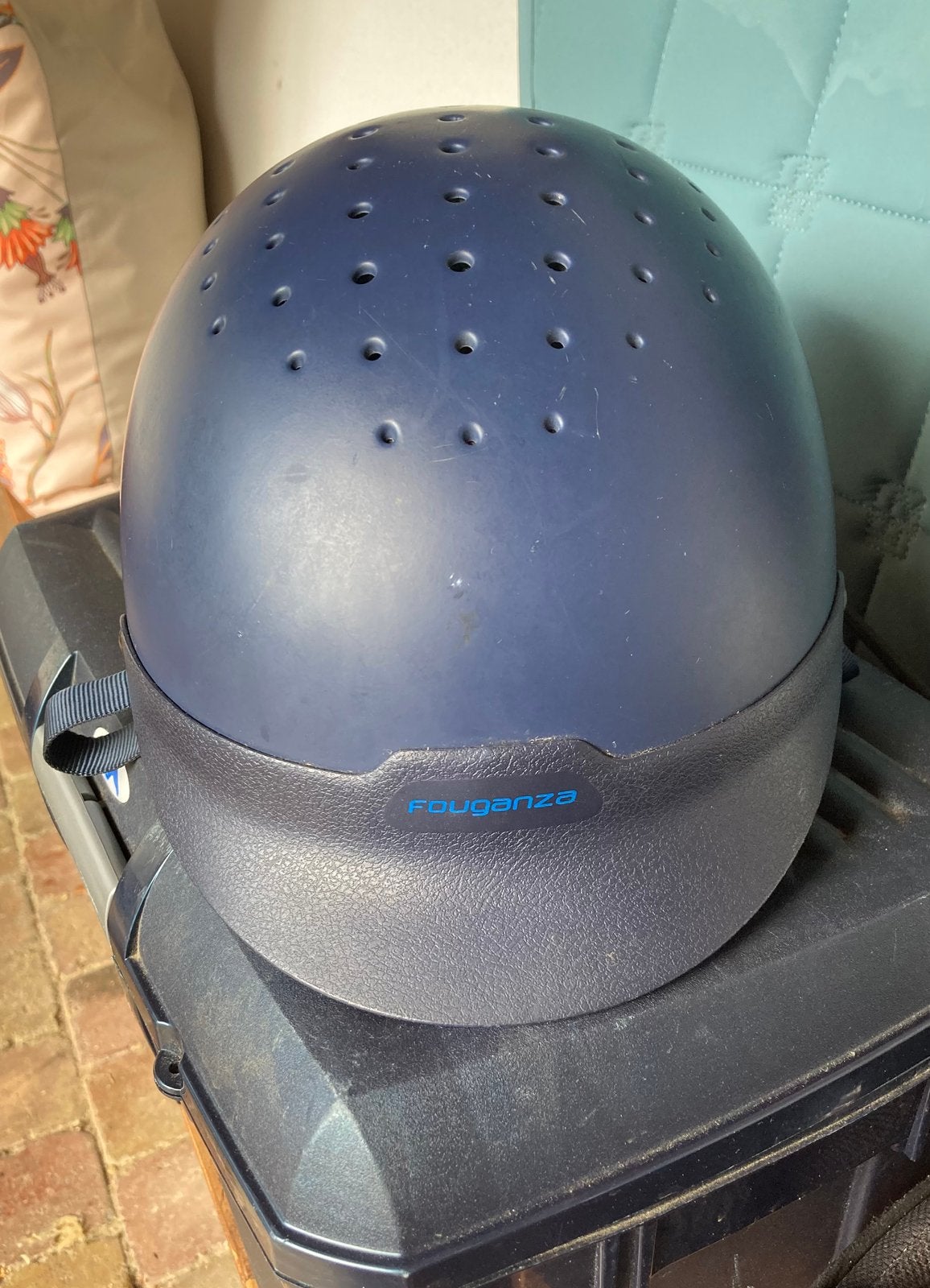 Fouganza cap maat S 52-55cm blauw, Ophalen of Verzenden, Gebruikt, Dressuur, Kinderen
