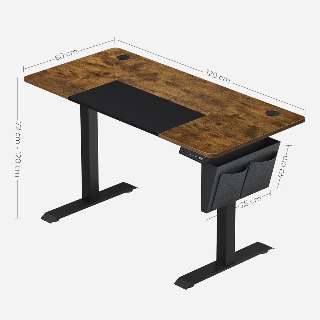 SONGMICS Electric height adjustable desk, Ophalen, Zo goed als nieuw, Computerbureau, Bruin
