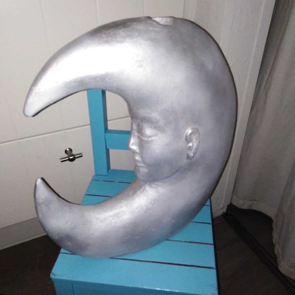 Zilverkleurig beeld van een maan gemaakt van aardewerk, Ophalen, Gebruikt, Overige typen