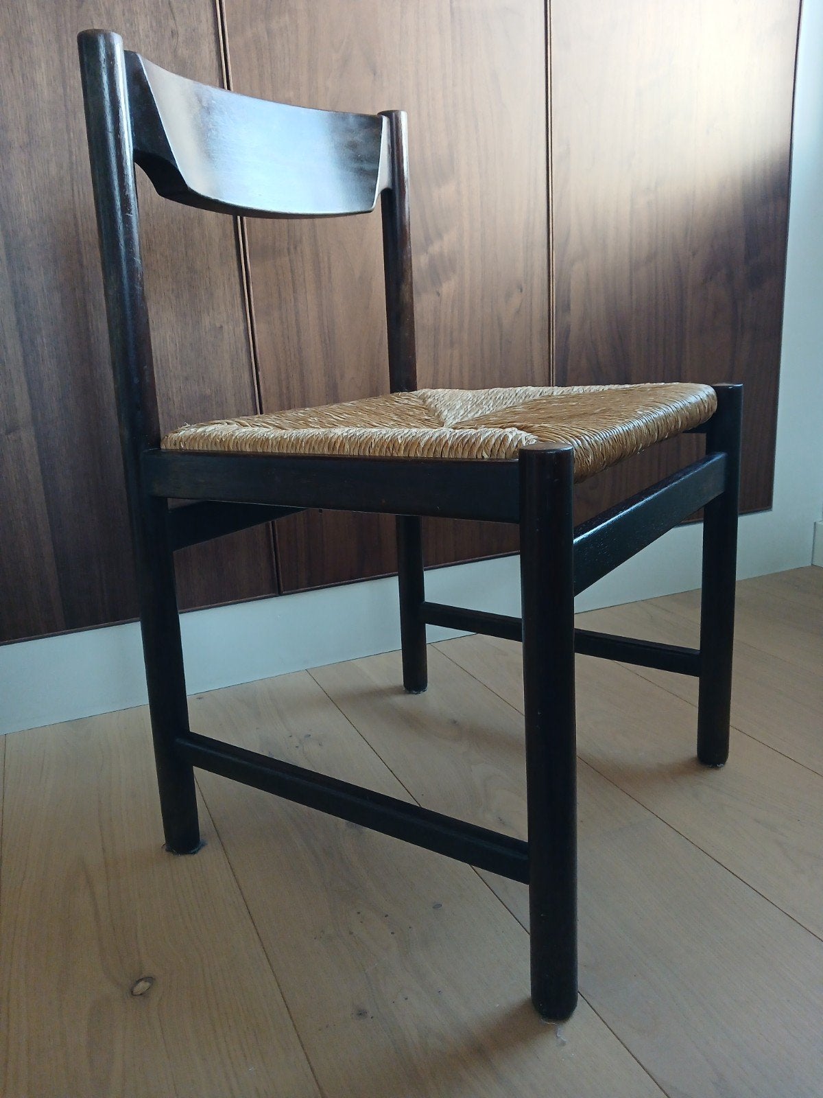 4 Vintage eetkamerstoelen (Pastoe), Huis en Inrichting, Ophalen, Gebruikt, Bruin, Vier