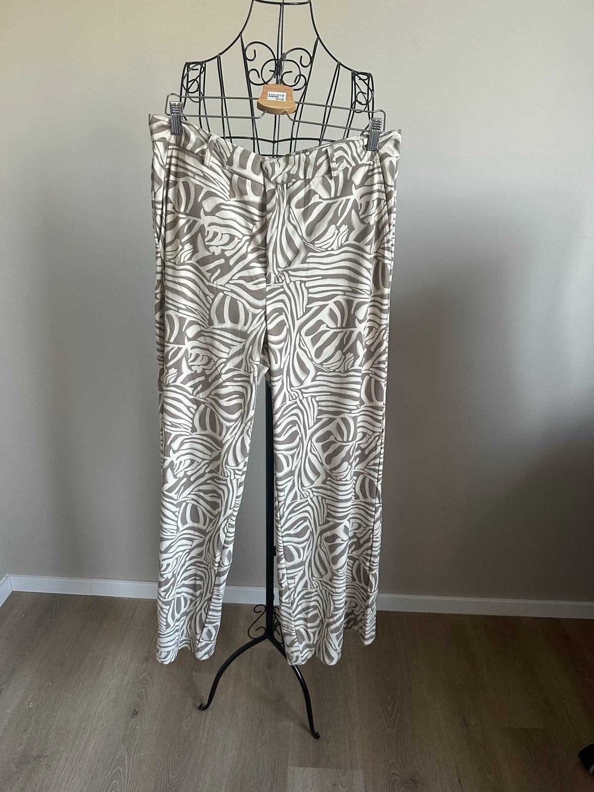 Travelstof broek Mi Piace maat XL met zebraprint, Beige, Maat 46/48 (XL) of groter, Ophalen of Verzenden, Lang