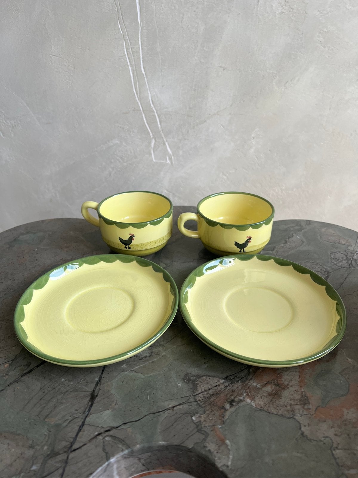 Zeller kip en haan 2x kop en schotel niet gebruikt, Ophalen of Verzenden