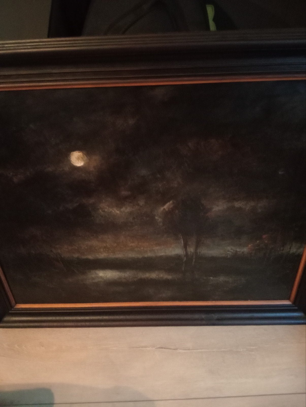 schilderij maanlandschap 1980, Antiek en Kunst, Ophalen of Verzenden