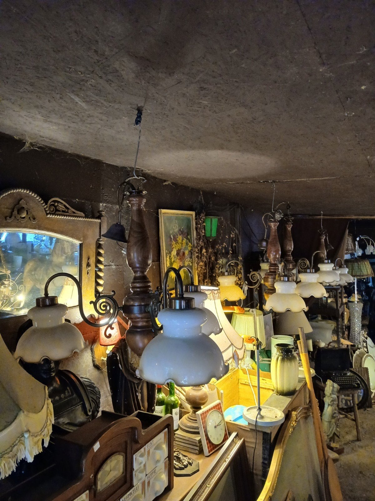 5 Oude Bruine Kroeg Lampen - Vintage Houten Hanglampen, Ophalen of Verzenden