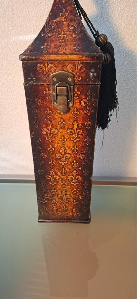 Luxe decoratieve wijnkist 11x11x38 CM, Huis en Inrichting, Woonaccessoires | Kisten, Overige materialen, Minder dan 50 cm, Nieuw
