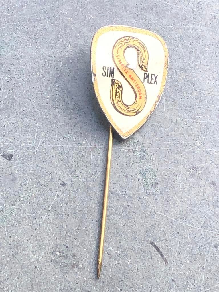 Oud Simplex Amsterdam speldje, Ophalen of Verzenden, Gebruikt, Merk, Speldje of Pin