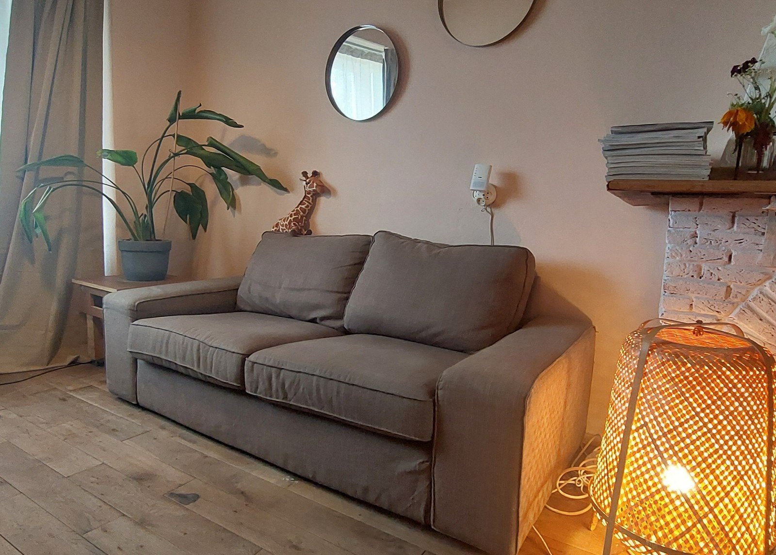 GRATIS IKEA KIVIK 3-zits bank antraciet, Huis en Inrichting, Ophalen, Gebruikt, 150 tot 200 cm, Driepersoons