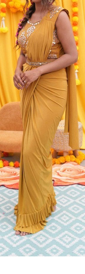 Indian stitched saree, Kleding | Dames, Ophalen of Verzenden, Zo goed als nieuw, Maat 36 (S)