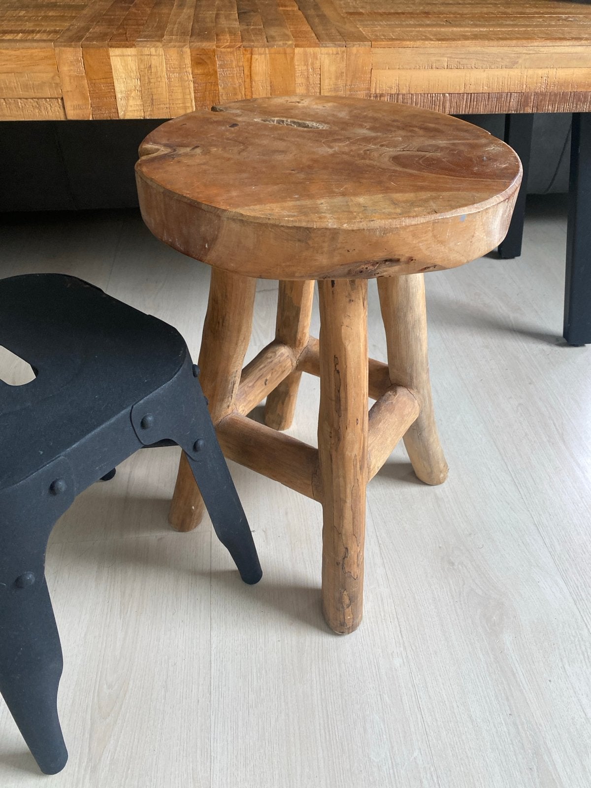 Robuust houten krukje - Gebruikt maar in goede staat, Ophalen, Gebruikt, Hout
