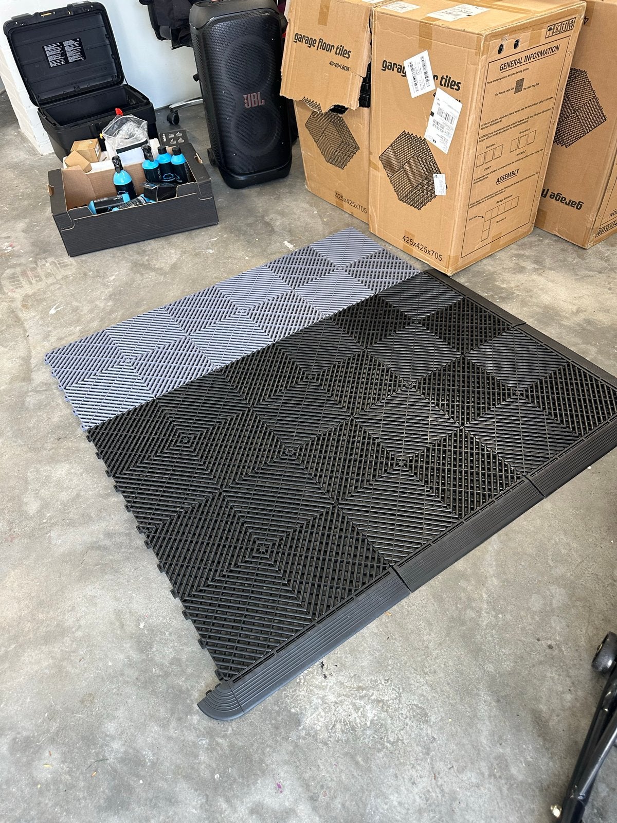 Garage klikvloer tegels - Zwart en Grijs, Ophalen, Nieuw, 10 m² of meer, Vloertegels