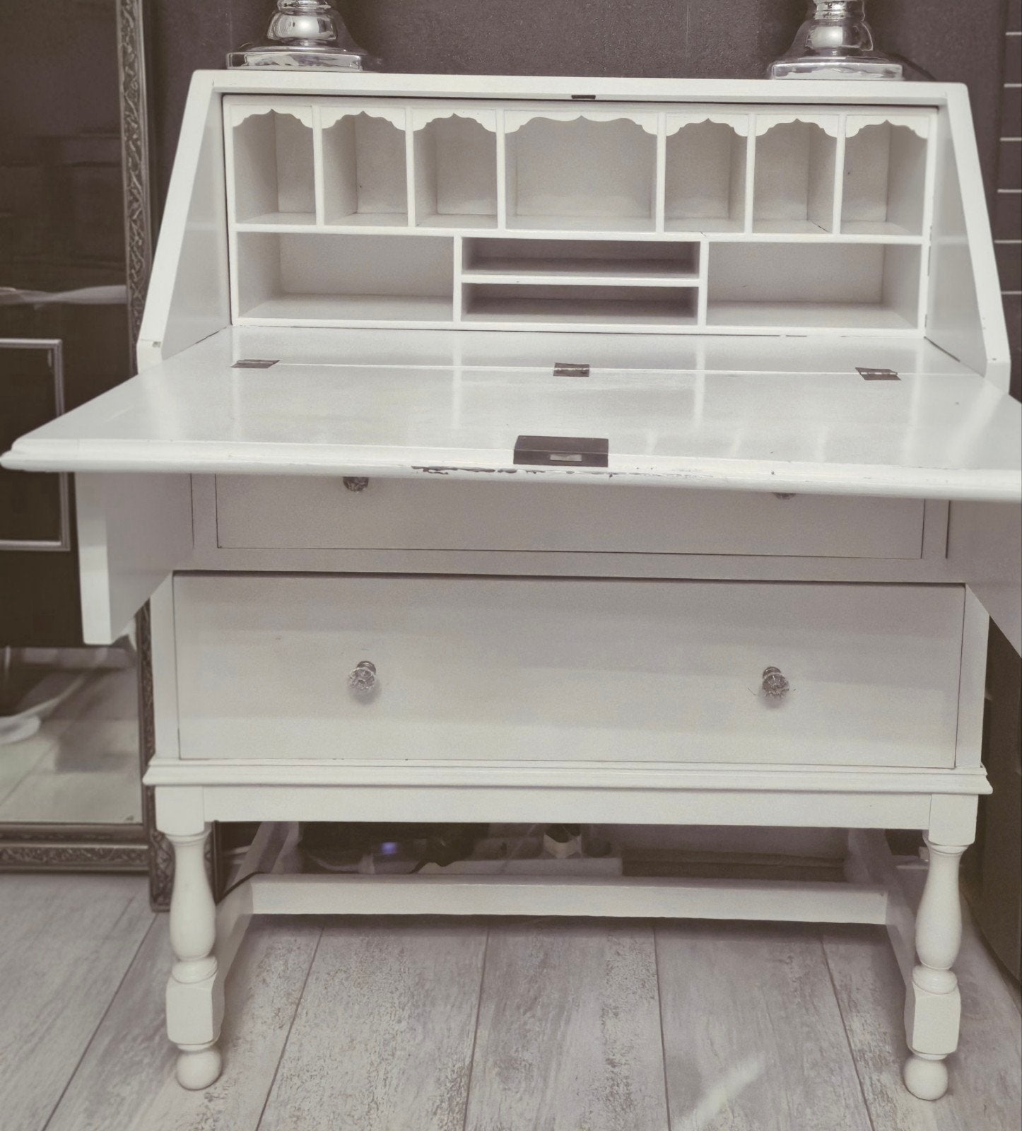 Engels vintage secretaire, origineel, Ophalen, Gebruikt