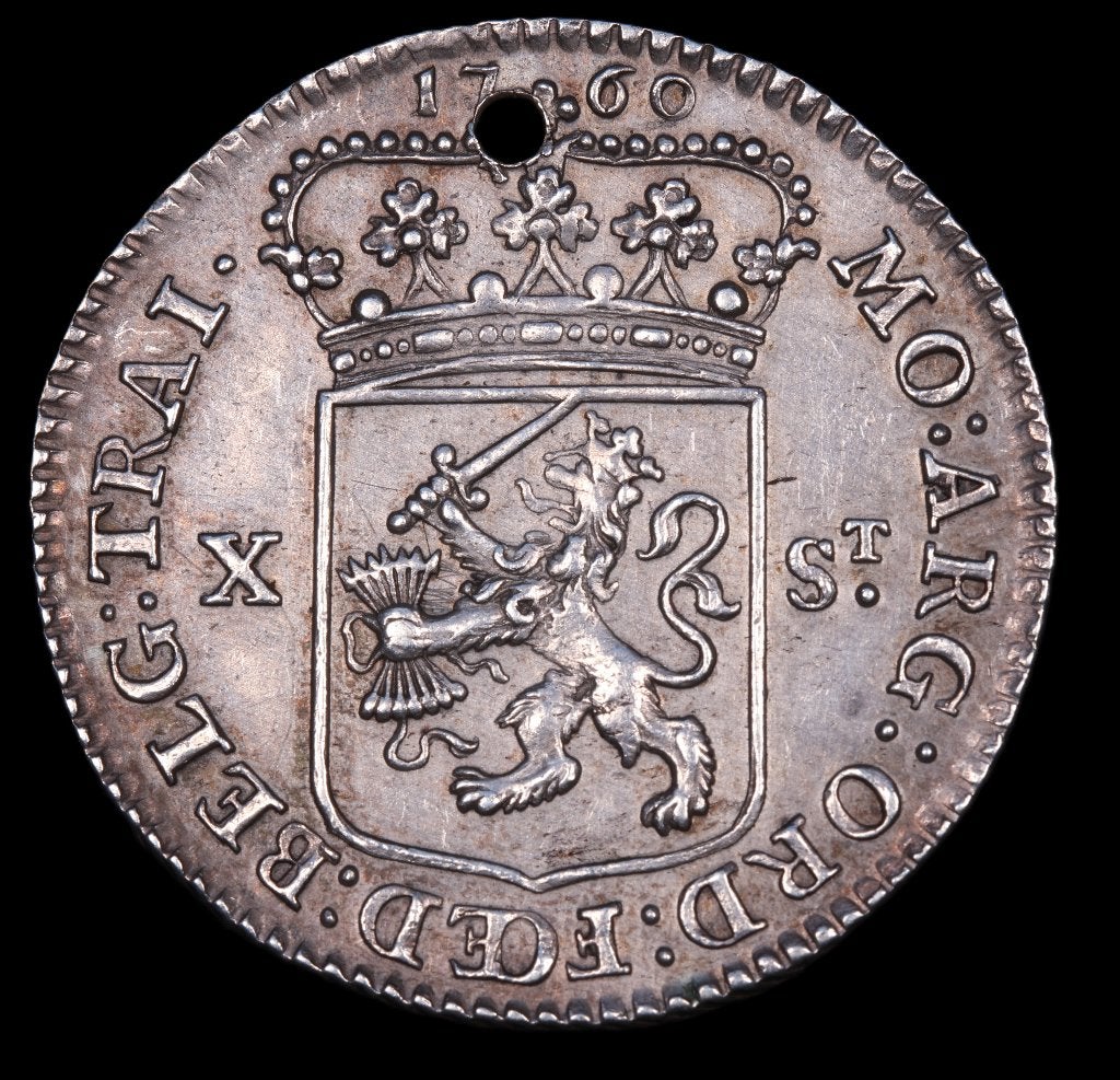 10 stuiver Utrecht 1760. Pr., Vóór koninkrijk, Zilver, Losse munt, Overige waardes