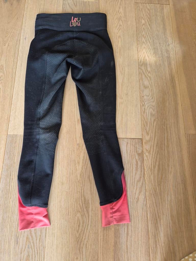 Zwarte rijbroek met roze details, maat 140, Dieren en Toebehoren, Paardrijkleding, Ophalen of Verzenden, Dressuur, Onderkleding