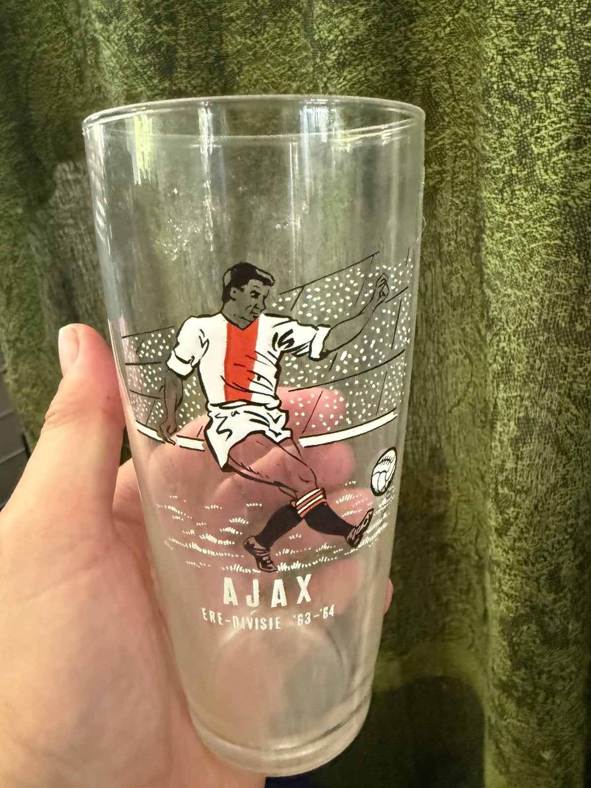 Glas Ajax eredivisie 63-64, Verzamelen, Ophalen of Verzenden, Zo goed als nieuw, Bierglas