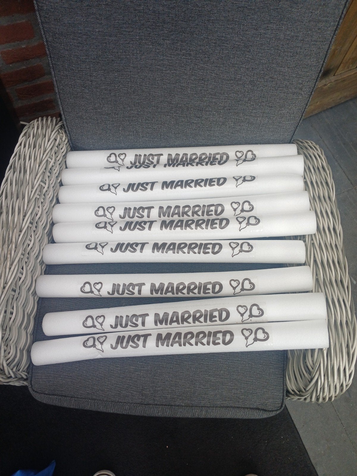 Just Married Feestartikelen - Perfect voor Bruiloften, Ophalen, Gebruikt, Feestartikel, Geboorte of Huwelijk