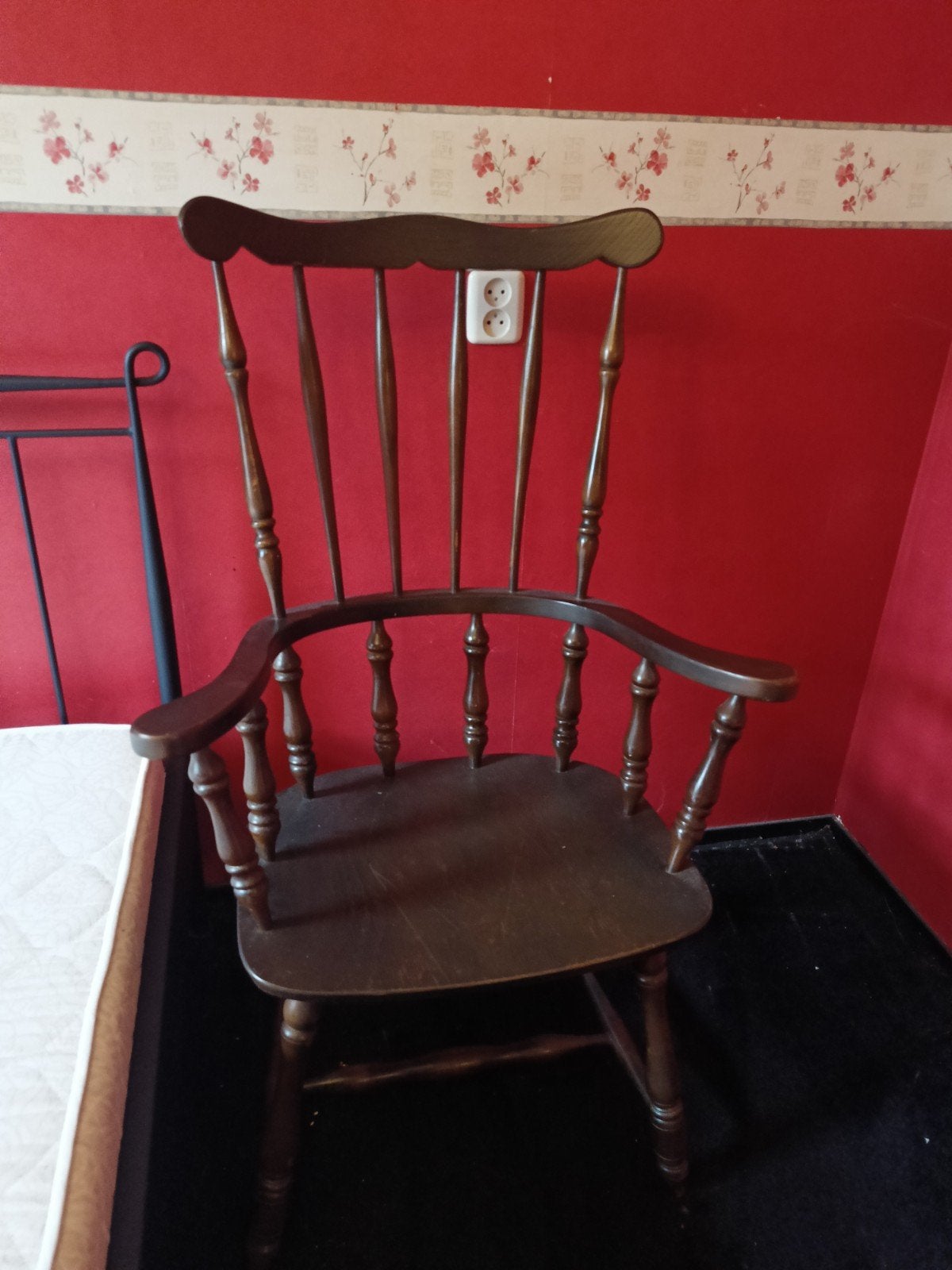 Vintage houten Windsor stoel met armleuningen, Ophalen