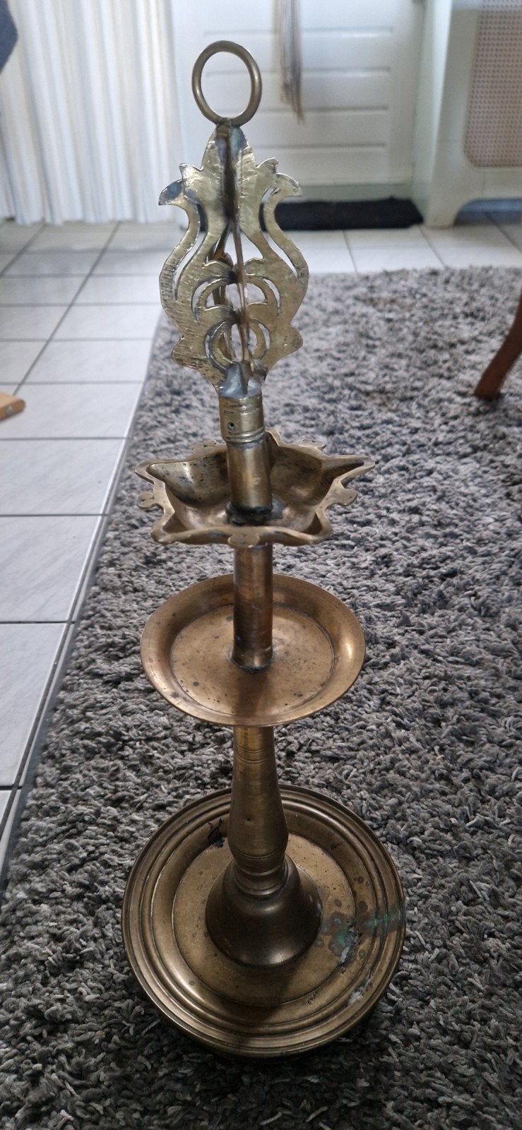 Antieke Koperen Indiase Olielamp?- Decoratie, Ophalen of Verzenden, Koper of Brons