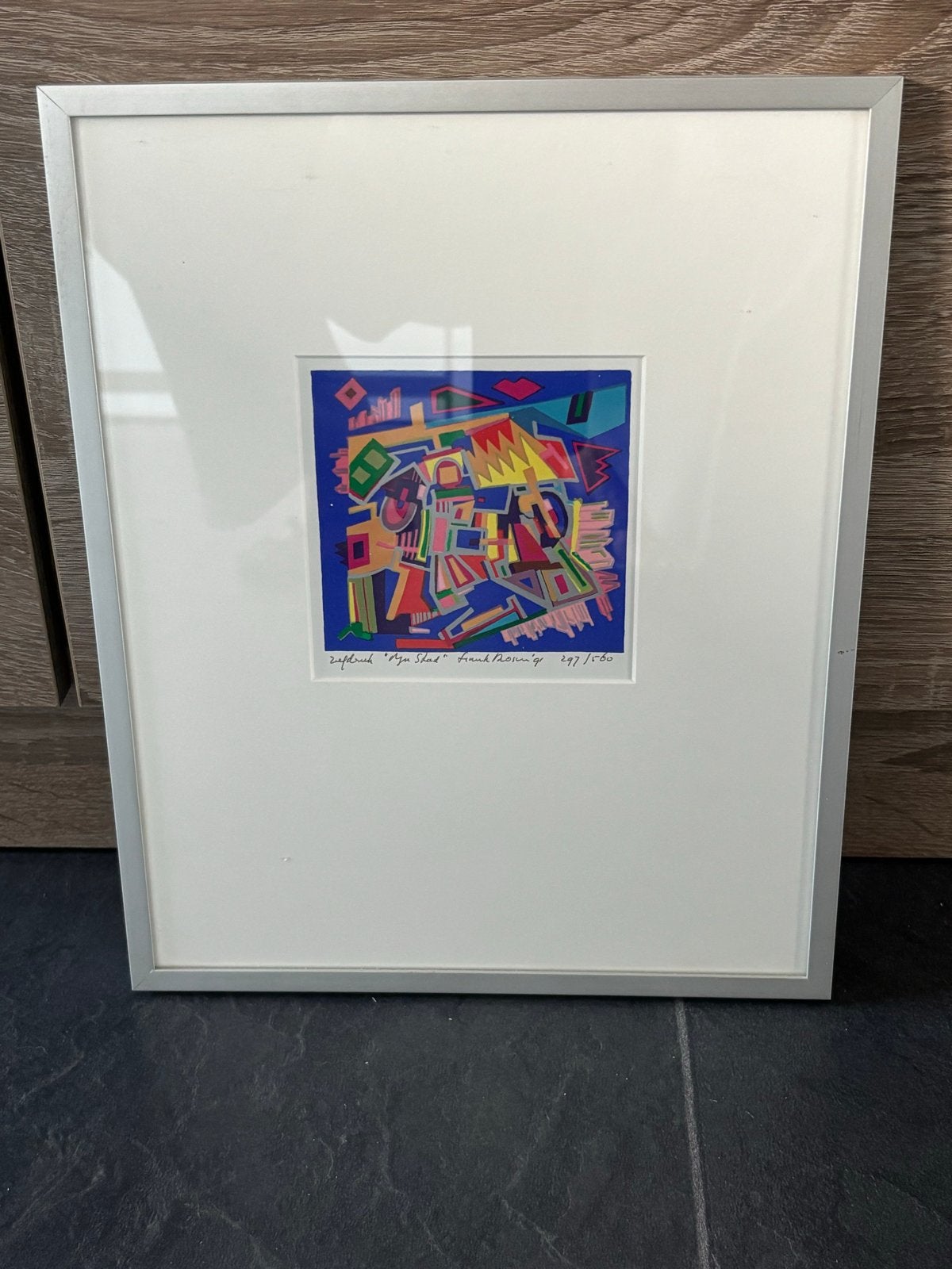 Zeefdruk "Mijn Stad" van Frank Rosen 1991, Gelimiteerde oplage, Ophalen of Verzenden, Abstract, Zeefdruk